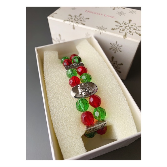 Christmas Holiday Watch with Beaded Band - Picture 2 of 3